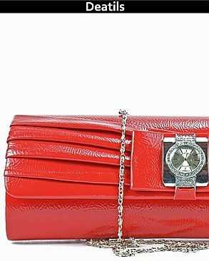 AF72005 RHINESTONE EVENING BAG WITH CLOCK