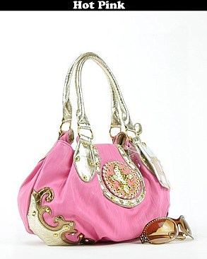 FDP1208G FLEUR DE  LIS Flap Top Purse