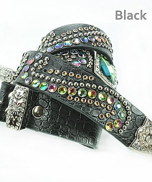 1067 Genuine Leather Stoned Belt