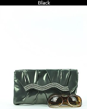 ES033 STONED SATIN EVENING BAG