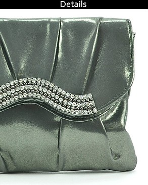 ES033 STONED SATIN EVENING BAG