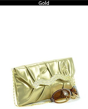 ES033 STONED SATIN EVENING BAG