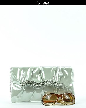 ES033 STONED SATIN EVENING BAG