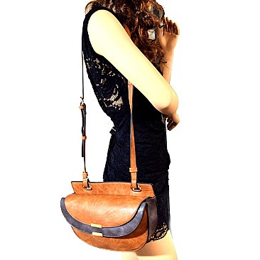 D0349-LP Snake Trim Quality Multi-Compartment Crossbody