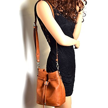 D0384-LP Drawstring Bucket Satchel Shoulder Bag