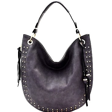 D0408-LP Stud and Stitch Accent Expandable Single Strap Hobo
