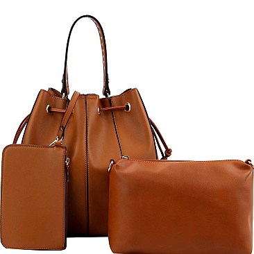 Boutique 3 in 1 Drawstring Bucket Satchel Value SET