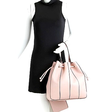 Boutique 3 in 1 Drawstring Bucket Satchel Value SET
