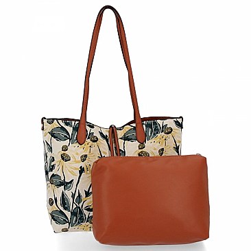 Designer David Jones Flower Print Tote Handbag