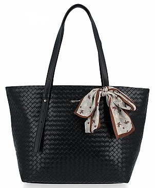 David Jones Paris Woven Scarfed Tote Bag