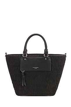 David Jones Paris Top-Handle Quilted Satchel Bag