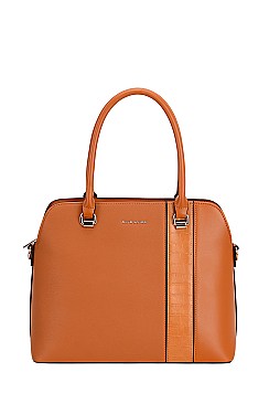 DESIGNER DAVID JONES CROC TRIM DOME SATCHEL