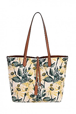 Designer David Jones Flower Print Tote Handbag