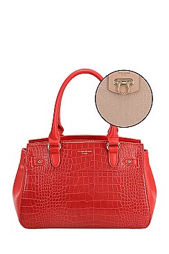 David Jones Designer Crocodile Satchel