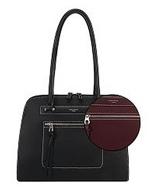 David Jones Classic Handbag with Front Zipper