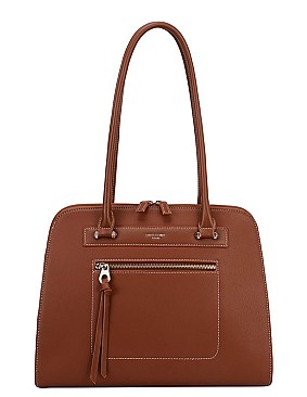 David Jones Classic Handbag with Front Zipper