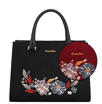David Jones Flower Embroidery Handbag