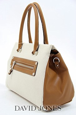 CANVAS-LINEN DAVID JONES HOT COLORS TOTE