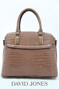 DESIGNER DAVID JONES ALLIGATOR DOME SHAPE SATCHEL