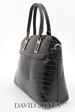 DESIGNER DAVID JONES ALLIGATOR DOME SHAPE SATCHEL