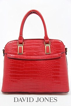 DESIGNER DAVID JONES ALLIGATOR DOME SHAPE SATCHEL