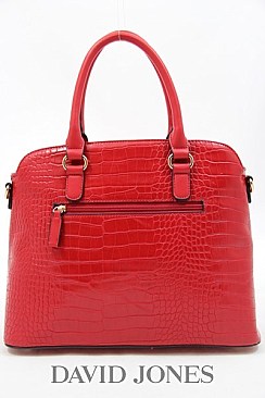 DESIGNER DAVID JONES ALLIGATOR DOME SHAPE SATCHEL