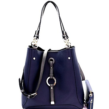 Ring Hardware Accent 2-Way Hobo Wallet SET MH-DB7144W
