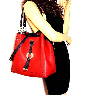 Ring Hardware Accent 2-Way Hobo Wallet SET MH-DB7144W