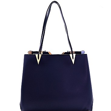 Stylish Color Block 3-Compartment Tote Wallet SET MH-DB800W