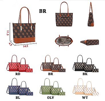 3-in-1 CLASSIC Monogram D Set of 2 TOTES & Wallet