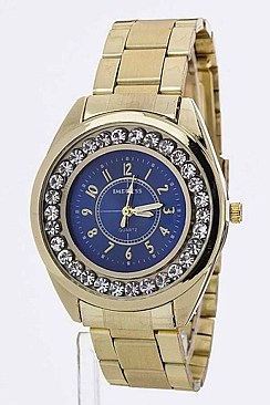 Trendy Chanel Set Crystal Bezel Fashion Bracelet Watch LA 08-LDM1112