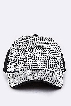 Crystal Distressed Denim Cap