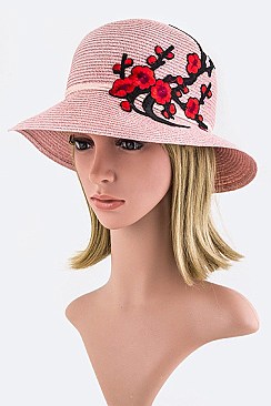 Floral Applique Sun Hat LASHT078DD