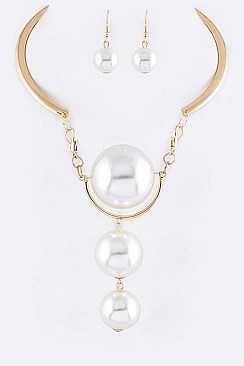 MIXED PEARLS COLLAR NECKLACE SET