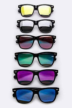 Pack of 12 Pieces Mirror Tinted Wayfarer Sunglasses LA113-96806