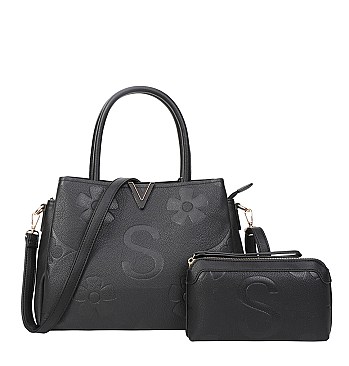 2 in 1 Monogram Classic Triple Compartment Satchel