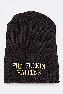 Trendy SFH Iconic Lurex Embroidery Beanie LA-HT0049