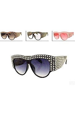 Pack of 12 Pieces Crystal Accent Iconic Designed Sunglasses LA113-POP8168