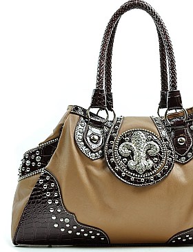 Western Fleur De Lis Rhinestone shoulder Bag TN