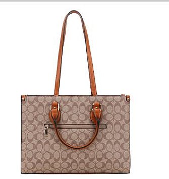 2-IN1 Oval Print Tote / Satchel W Wallet Set