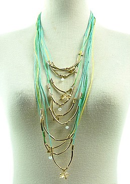 RIBBON MULTI LAYER INFINITY NECKLACE