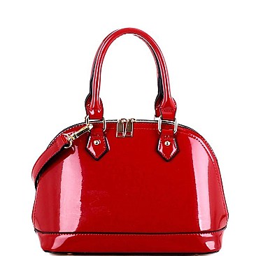 Patent Medium 2-Way Dome Satchel  MH-DF1208CX