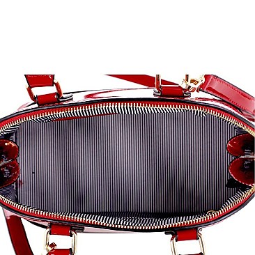 Patent Medium 2-Way Dome Satchel  MH-DF1208CX