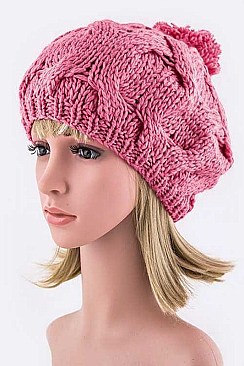 Stylish Pom Pom Knit Painter Beanie LA-ZZM011229