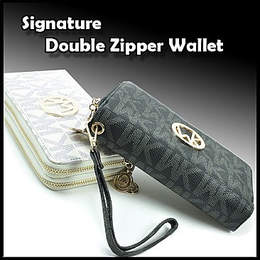 SIGNATURE DOUBLE ZIPPER WALLET