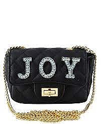 SOFT Quited Crystal "JOY" Stoned CROSS BODY BAG