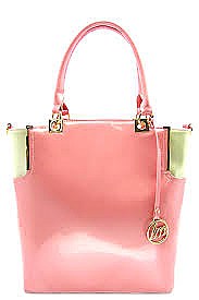 Two Tone Patent Boutique Quality Tote