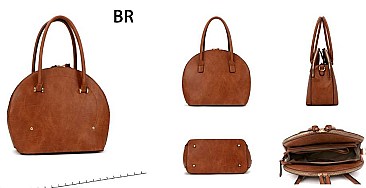 Round Shape Triple Compartment Satchel Bag