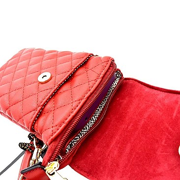 Quilted Compartment Cellphone Holder Cross Body  MH-E1000