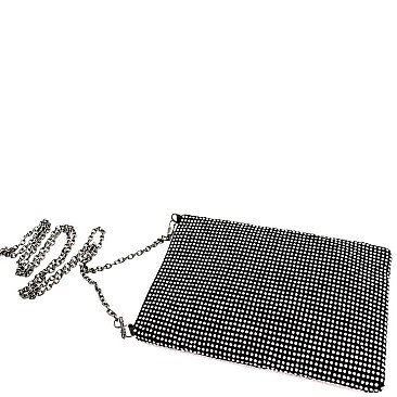 Allover Rhinestone Embellished Pouch Cross Body E2019-LP